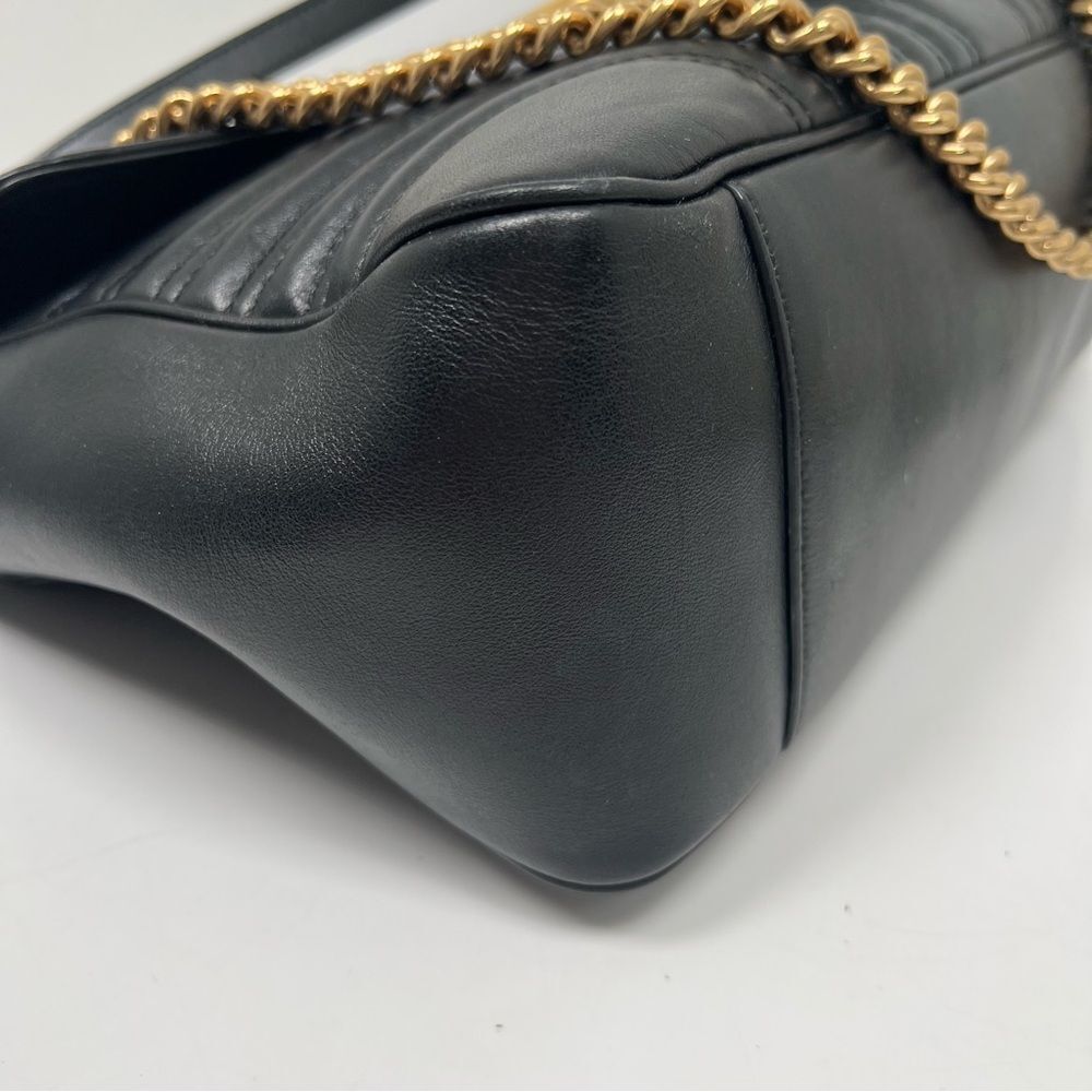 GUCCI Large Marmont Matelasse Shoulder Bag Black 498090 - Picture 5 of 16
